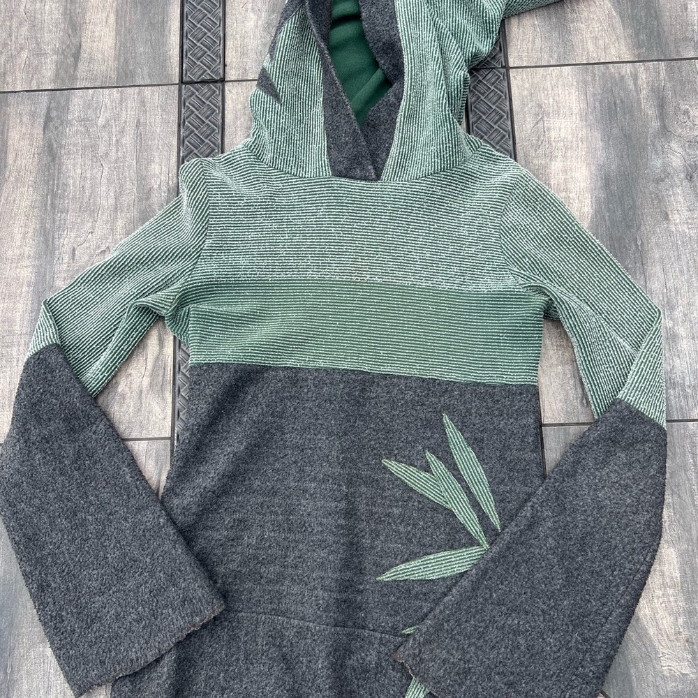 FlutterbyButterfly Green and Gray Pointy Elven Hoodie